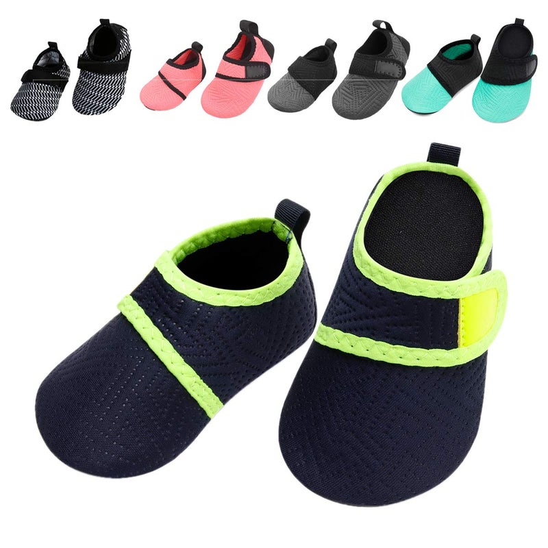 BARERUN Baby Water Shoes Barefoot Skin Aqua Sock Swim Shoes for Beach Swim Pool Blue 12-18 Months Infant - Image 1